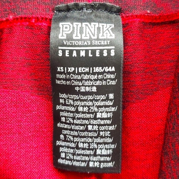 2019 NWOT Victoria's Secret PINK Seamless Bodycon Red Stretch Leggings Size XS - Picture 12 of 13